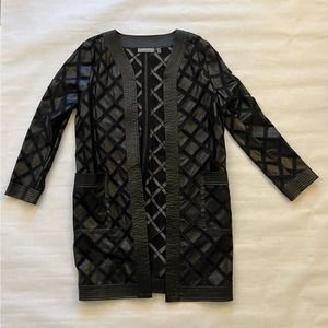 Bagatelle Black Open Faux Leather Cover Coat Size XL